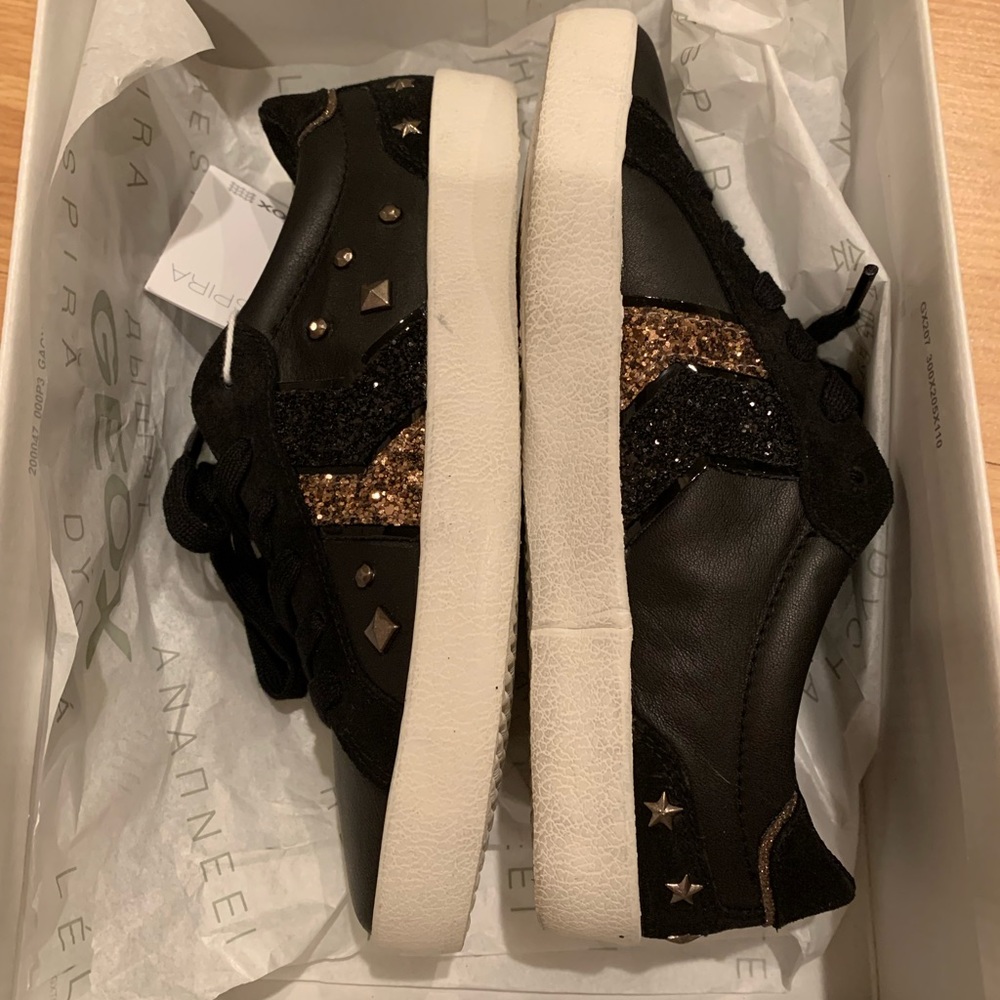 Geox leather & glitter shoes
